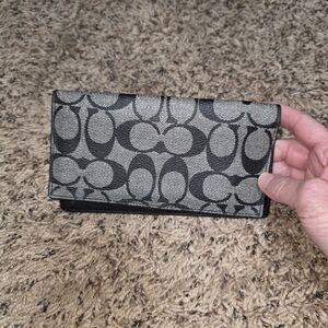 Coach Black and Gray Signature Wallet